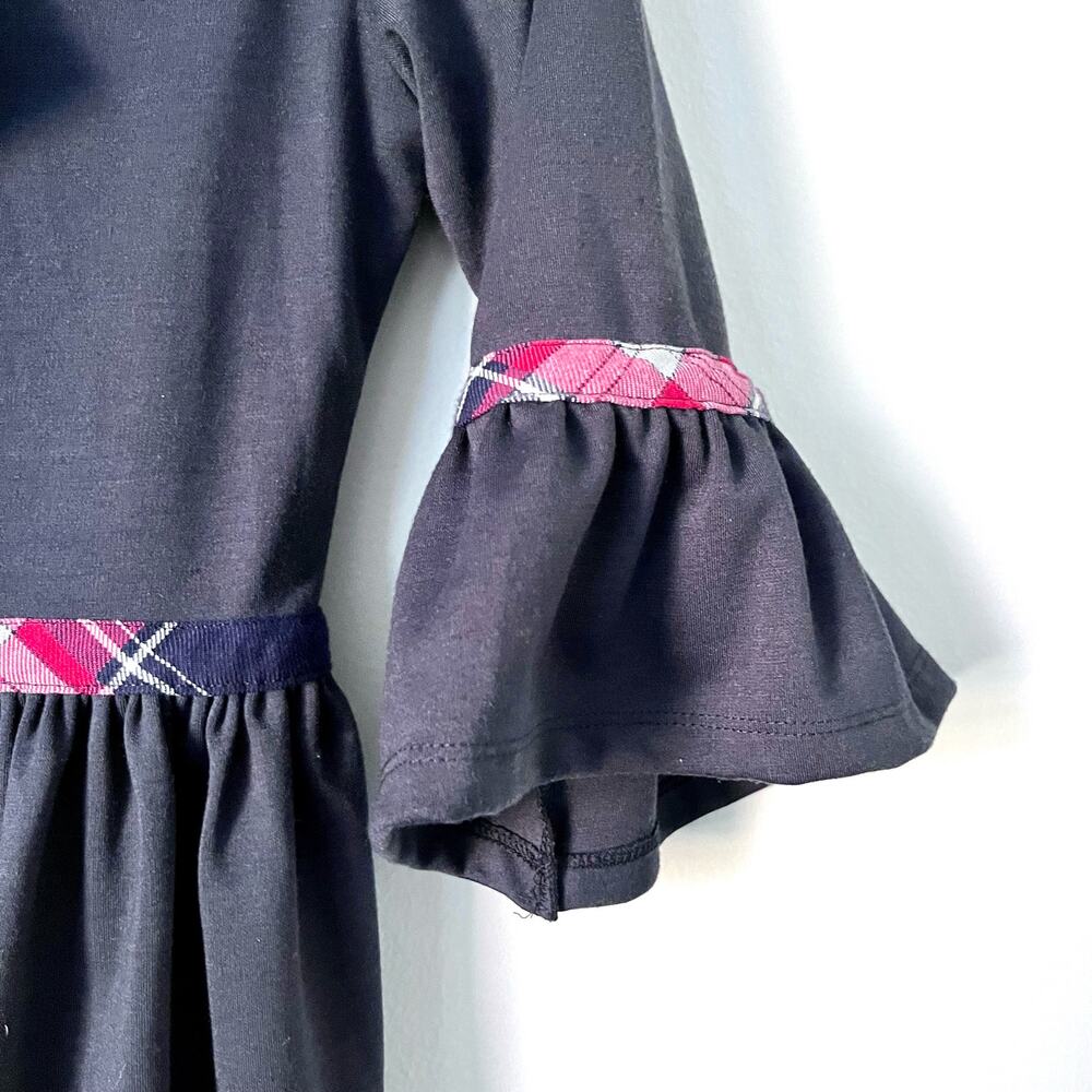 Patachou girls navy holiday dress with plaid bow NWT size 12 - Picture 3 of 9